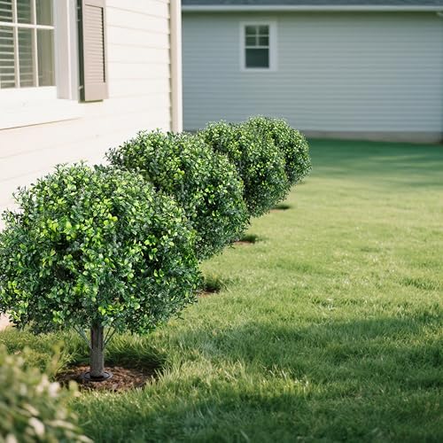 Artificial Boxwood Topiary Ball Tree 2 Pack
