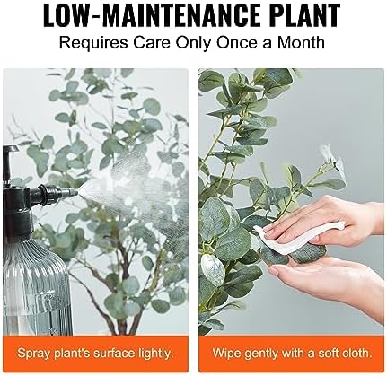 VEVOR 6 FT Artificial Eucalyptus Tree with PE Material and Anti-Tip Protection