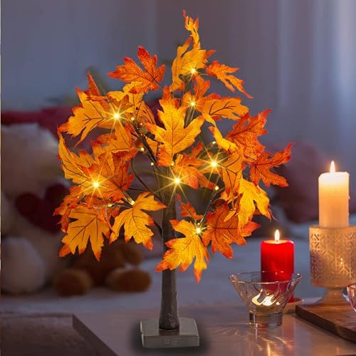 Dazzle Bright 2 Pack 24 Inch Lighted Maple Tree Decorations