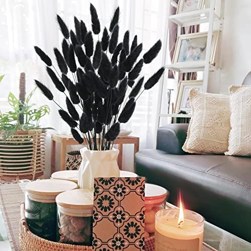17 Inch Natural Black Bunny Tails Dried Flowers 240 Pcs