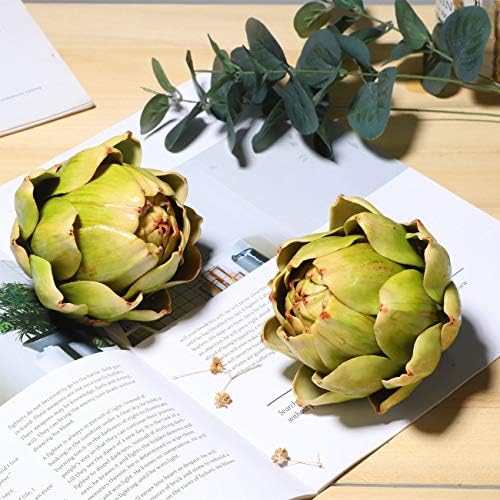 Large Green Artificial Artichoke Decor Set 6pcs