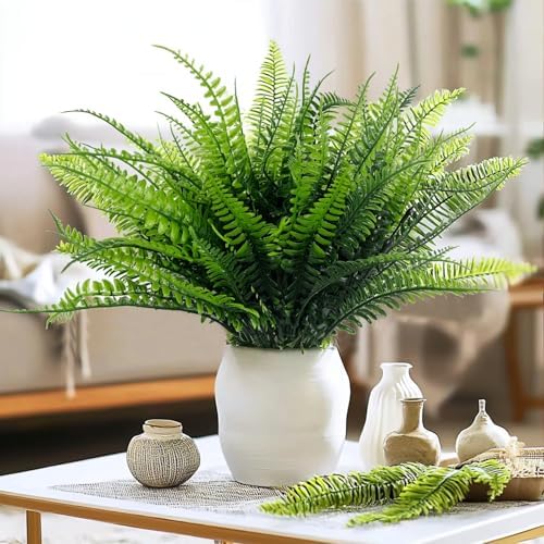 TURNMEON 8 Bundle Artificial Ferns Outdoor Decor