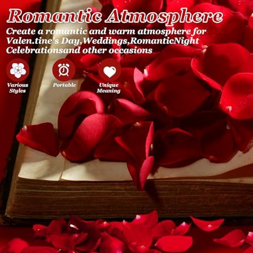 240PCS Real Red Rose Petals Confetti for Weddings and Celebrations
