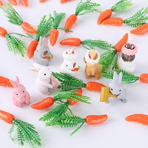 100PCS Mini Easter Carrots Plastic Decorations