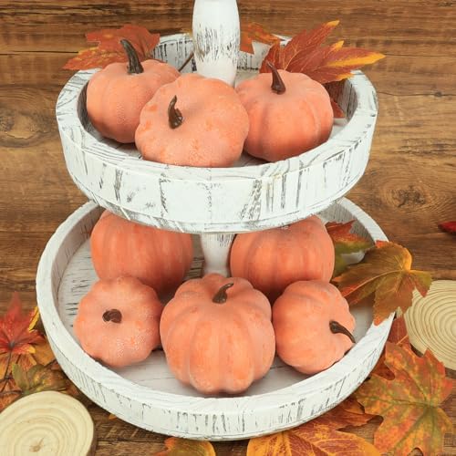 8pcs Plastic Pumpkins for Thanksgiving Centerpiece Autumn Decor