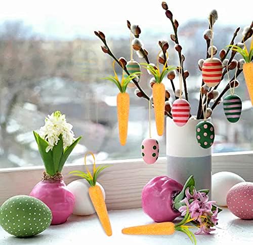 Yueton 12PCS Foam Carrot Hanging Ornaments
