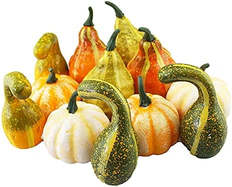 Firlar Artificial Pumpkins Gourds Set of 12 Fall Decor