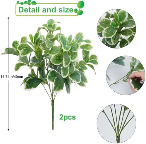 GTIDEA Artificial Shrubs Real Touch Silk Plants 2pcs