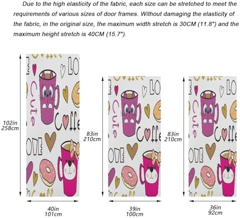 Susiyo Halloween Cat Door Cover Coffee Cups 32x79 in