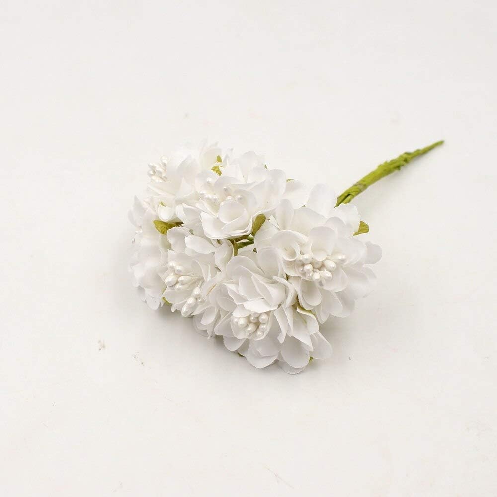 MountRuby 12PCS Gray Artificial Cherry Plum Stamen Bouquet