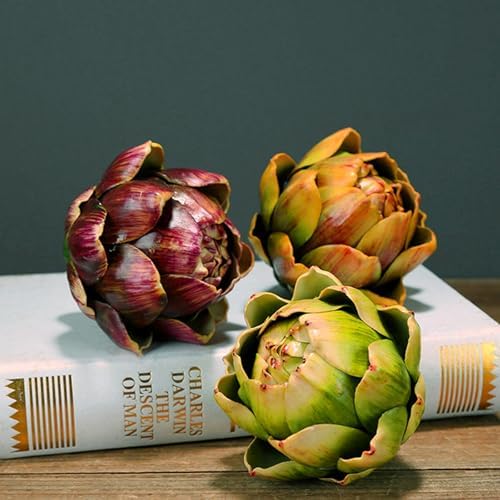 Fake Artificial Artichoke - 3 Yellow Small Decor