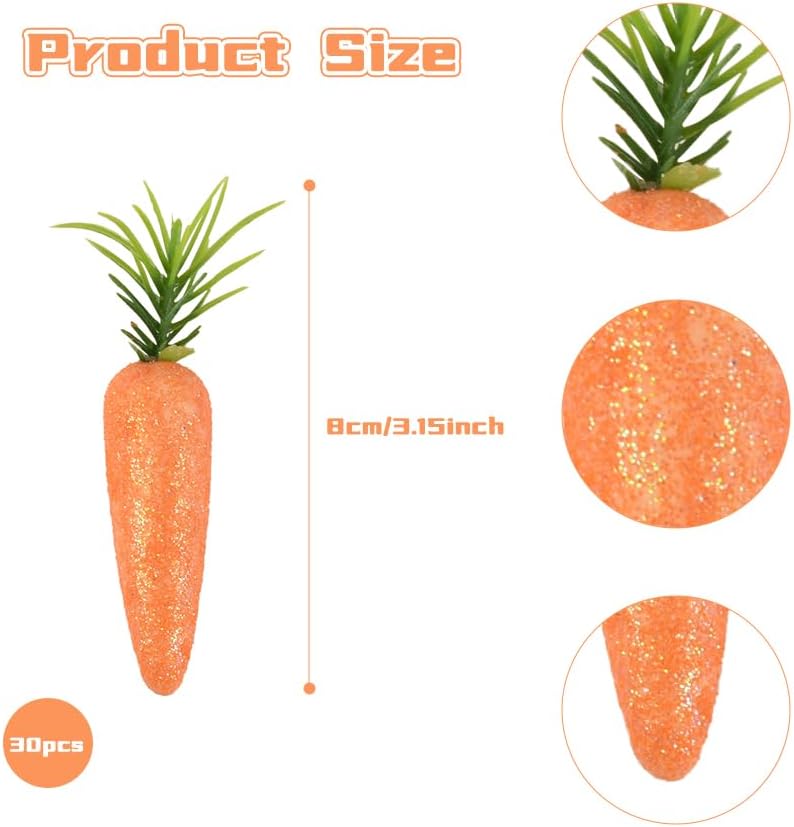 Artificial Mini Carrots 30PCS - Easter Decorations