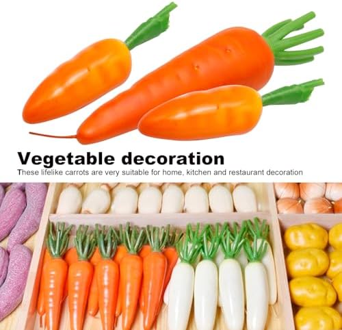 15Pcs Artificial Carrots for Kitchen Decor Photography Props