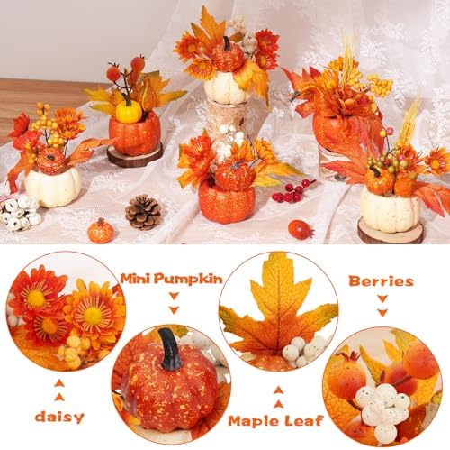 6Pcs Fake Pumpkin Decorations for Fall Celebrations