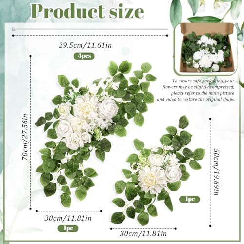 2 Packs Artificial Flower Wedding Arch Set 2820 Inch Swags