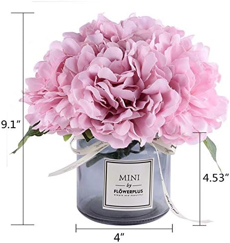 XIAYAN Artificial Flower and Glass Bottle Set Is Style Pink Purple