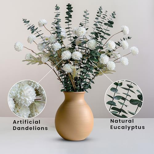 Luxury Faux Flowers in Vase - Realistic Peonies Floral Stems