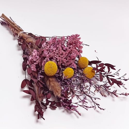 LBREVOGA Dried Flower Bouquet - Purple 15 Inches