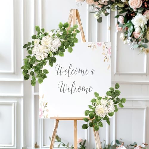 2 Packs Artificial Flower Wedding Arch Set 2820 Inch Swags