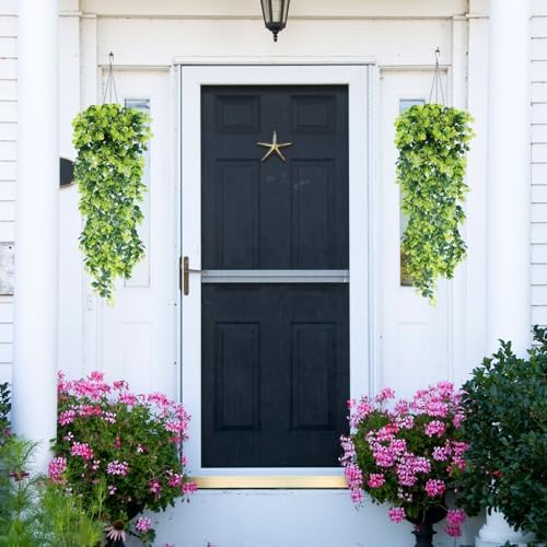 Fake Hanging Plants 2pcs Artificial Boxwood Vines Greenery Wall Decor
