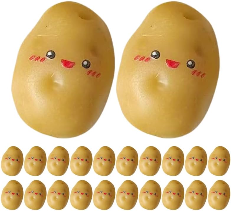 DECHOUS 36Pcs Mini Positive Face Resin Potatoes Decor