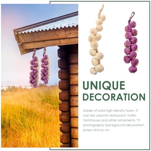 MAGICLULU Artificial Garlic Skewers 2pcs White Purple