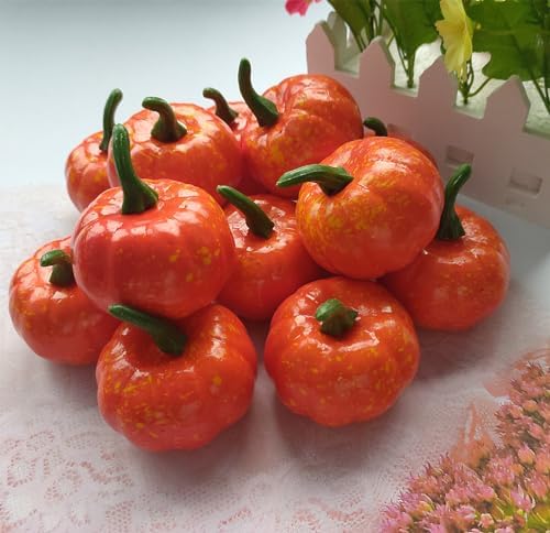 Ebonee Artificial Mini Pumpkins Halloween Decoration 12 Pack