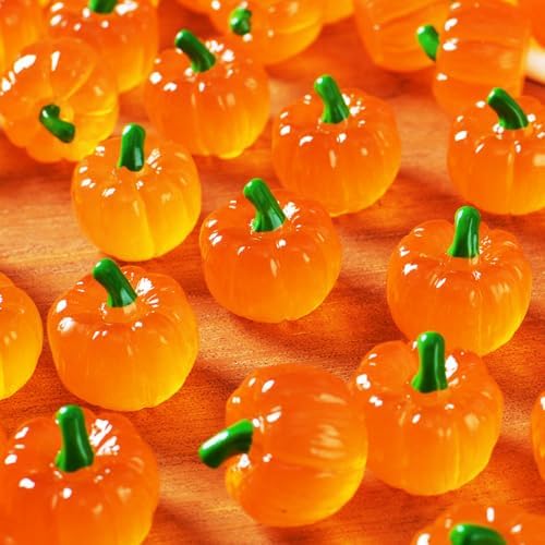 20 Pcs Glow in the Dark Resin Mini Pumpkins Decor