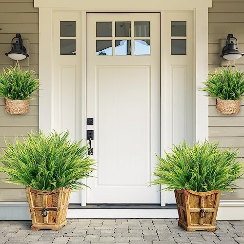 Sggvecsy 12 Bundles Artificial Boston Fern Plants Green Decor