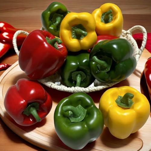 12pcs Artificial Bell Peppers for Kitchen Decoration