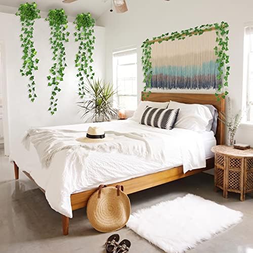 CQURE 18 Pack Artificial Ivy Garland 126 Ft UV Resistant