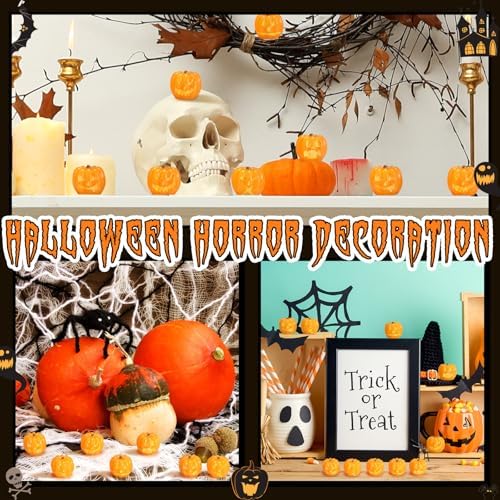 50 Pcs Mini Resin Pumpkins Halloween Decor Favors Gifts
