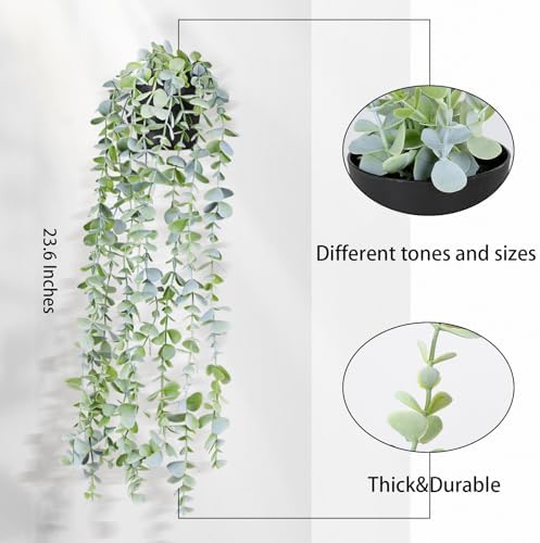 BACAMA Fake Hanging Eucalyptus Plants Pack of 2 236 Inch
