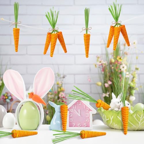 20 Pcs Easter Carrots Decor Sisal Fiber Garland