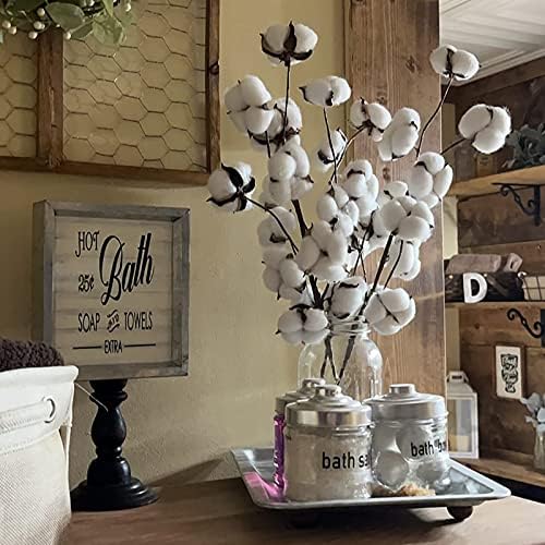 Cedilis 5 Pack Cotton Stems for Farmhouse Decor