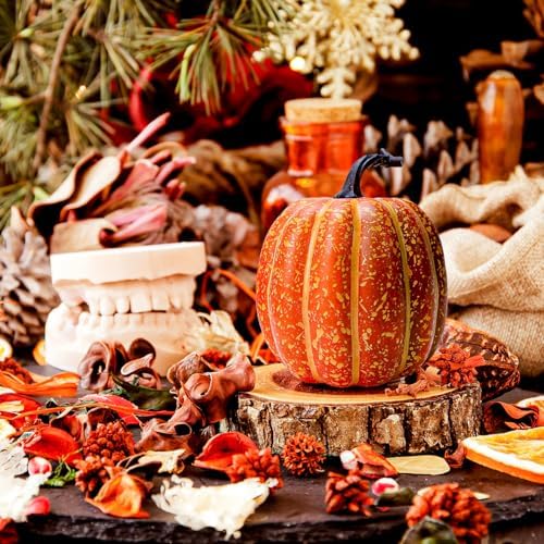 Gresorth 15cm Fake Yellow Pumpkin Halloween Decoration