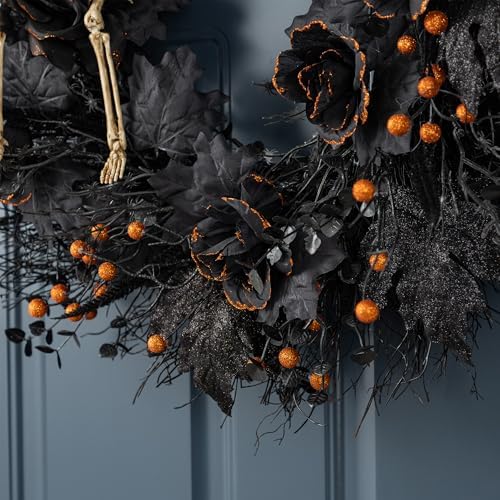Glitzhome Set of 3 Halloween Decor Trees and Wreath