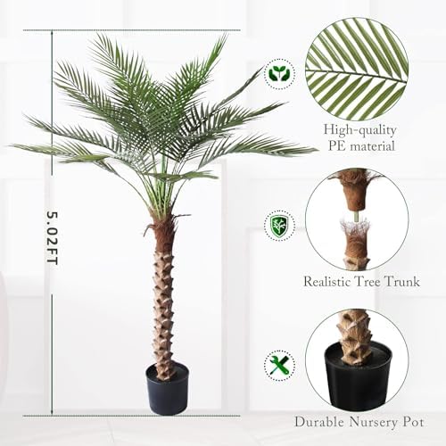 Innoasis Artificial Palm Tree 5FT 2Pack Faux Sago Palm Decor