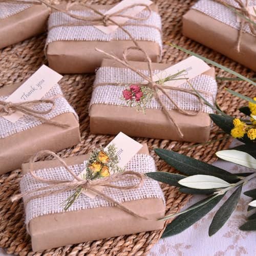 PATIKIL Mini Dried Flower Bouquet Pink Boho Decor