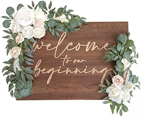 Lookein Artificial Flower Swag Set of 2 Natural Spring Sage