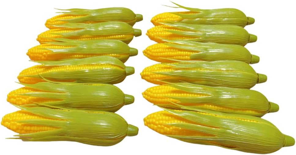 12PCS Realistic Artificial Plastic Corn Cob Decorations