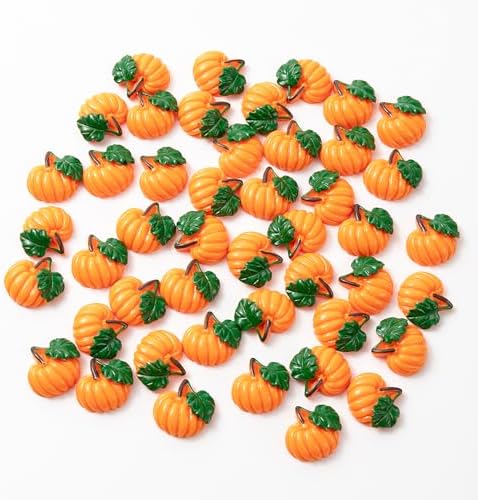 50Pieces Artificial Miniature Pumpkin Resin Decor for Halloween