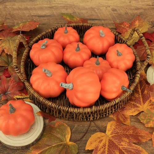 10 Pcs Fake Pumpkins Fall Thanksgiving Decorations