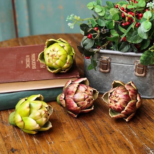 Artificial Artichoke Decor Yellow Large Plastic