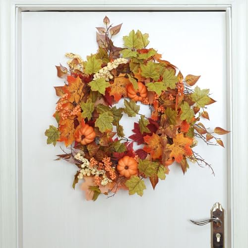 Mizii Autumn Decorations 6Pcs Maple Leaf Pumpkin Branch