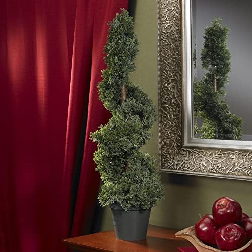 Nearly Natural 2ft Cedar Spiral Silk Tree