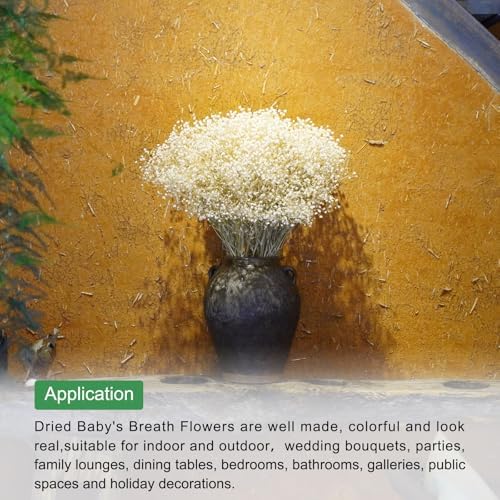 MECCANIXITY Artificial Dried Babys Breath Flowers 17 Inch Light Pink 3 Pcs