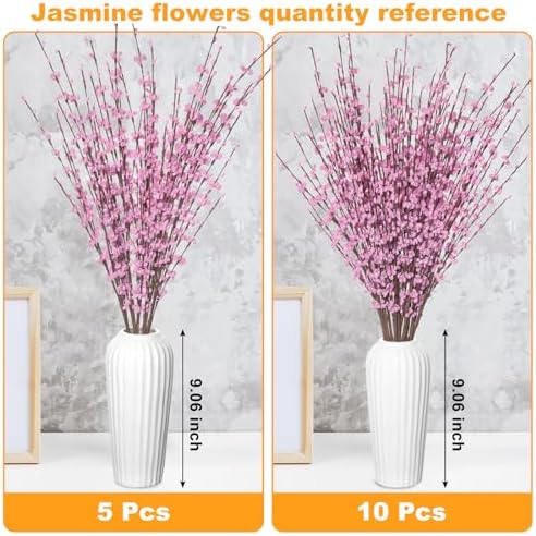 5 Pcs 299 Inch Artificial Pink Jasmine Flowers