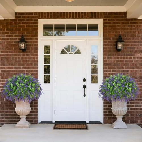 Artificial Boxwood Topiary Ball with Lavender - Set of 2