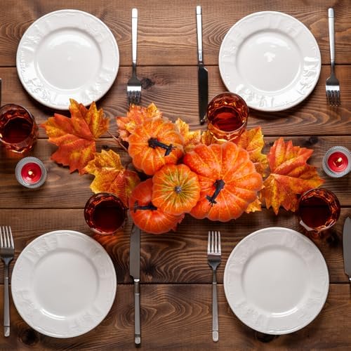 Gresorth 4 PCS Artificial Pumpkin Fall Decoration